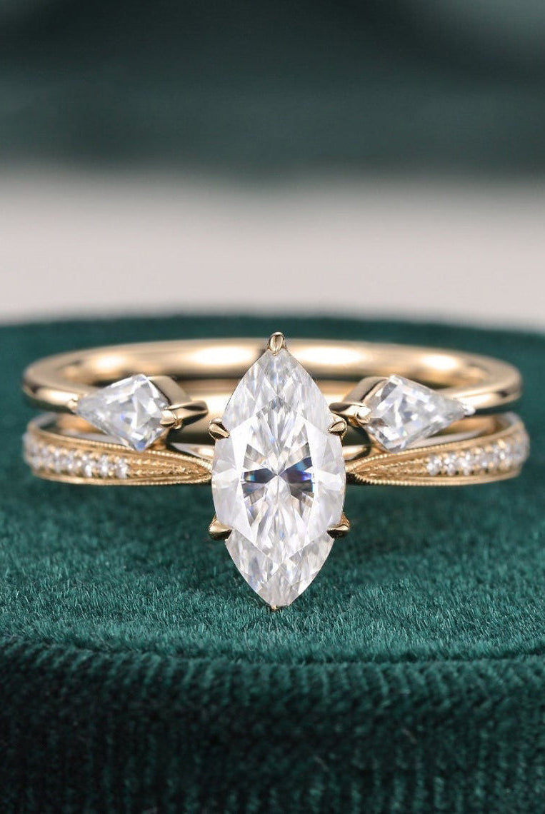 marquise-cut-pave-moissanite-bridal-ring-set