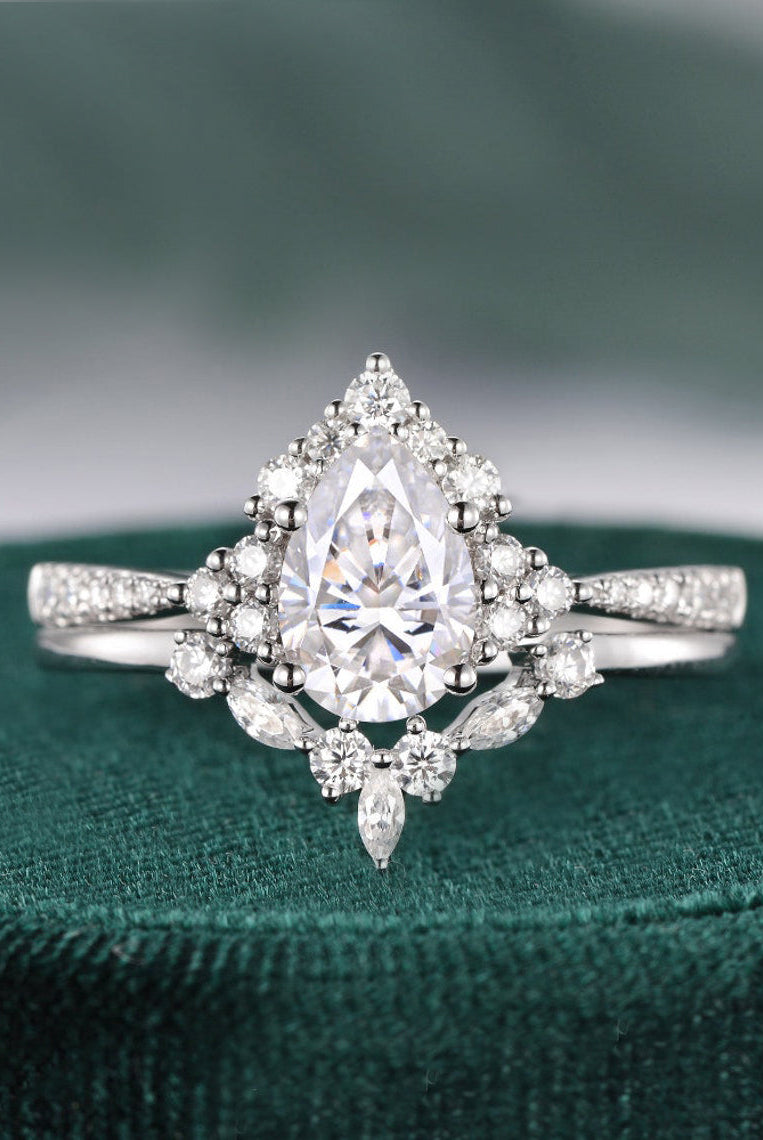 1-50-ct-pear-cut-cluster-art-deco-moissanite-bridal-ring-set