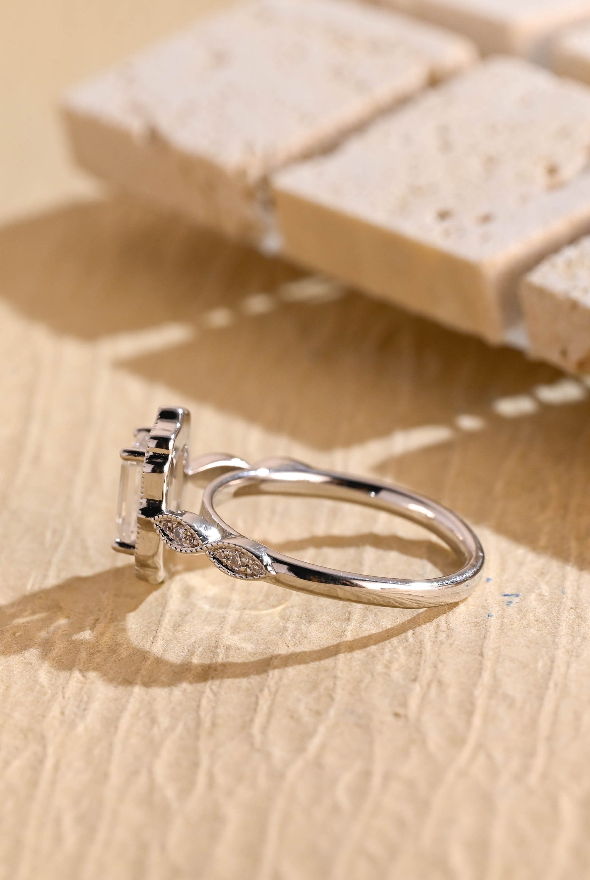 Vintage Moissanite Engagement Ring