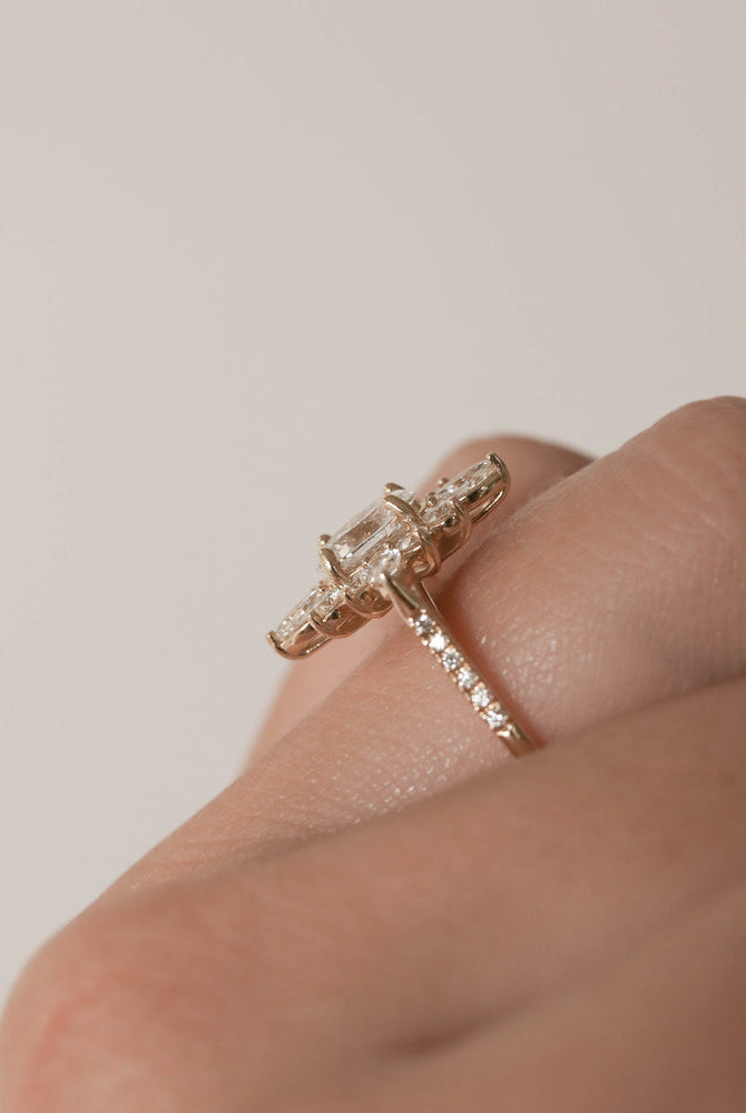 Oval Diamond Alternative Ring