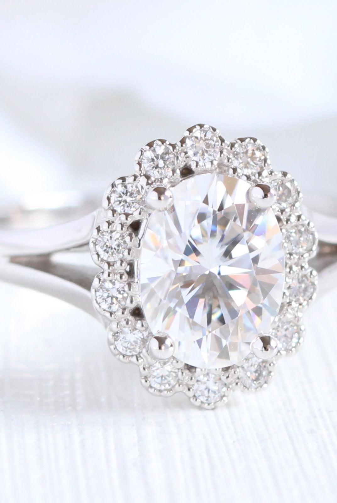Vintage Moissanite Engagement Ring
