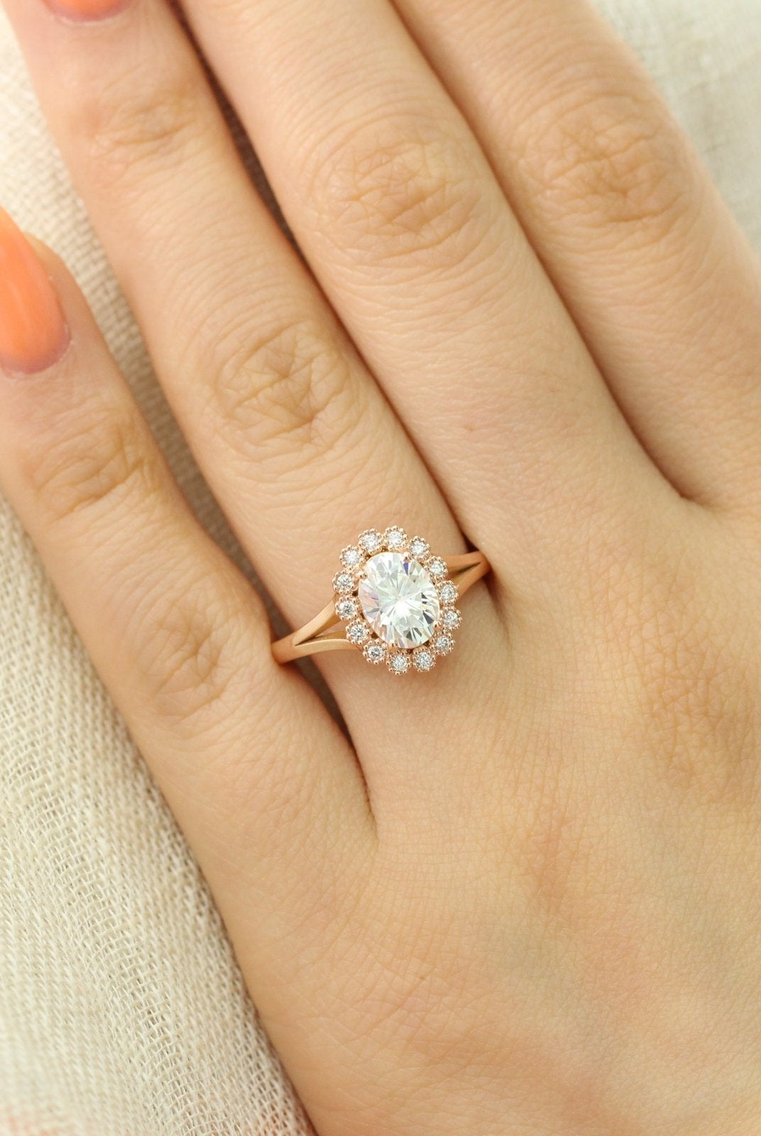 Halo Moissanite Bridal Ring