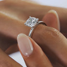 2CT Cushion Cut Moissanite Solitaire Prong Engagement Ring