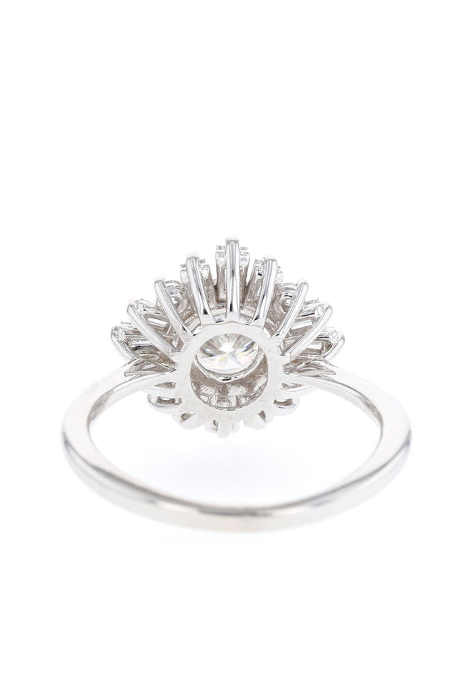 1.05CT Round Cluster Moissanite Diamond Solitaire Engagement Ring