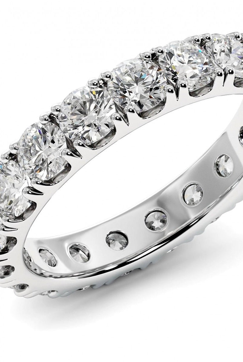 4.0mm Round Cut Moissanite Full Eternity Diamond Wedding Band