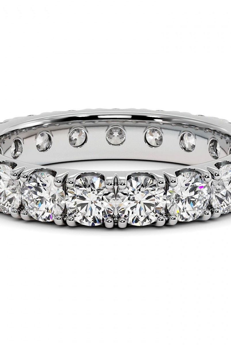 4.0mm Round Cut Moissanite Full Eternity Diamond Wedding Band