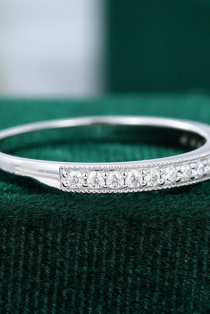 round-moissanite-milgrain-half-eternity-wedding-band
