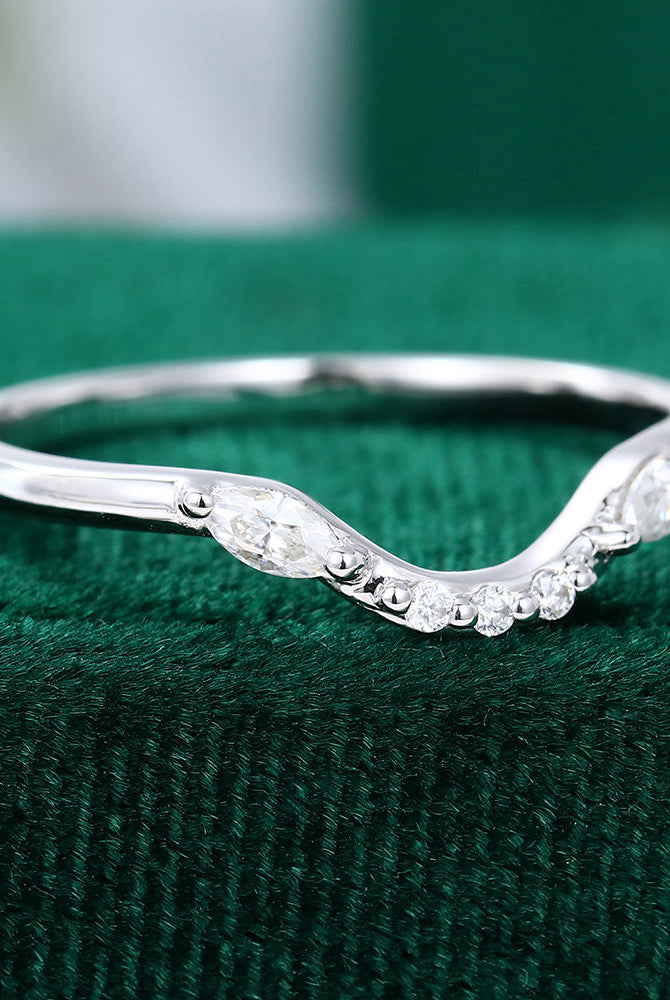 marquise-round-moissanite-curved-wedding-band