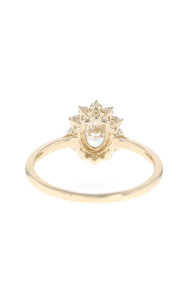 1.33ct Oval Diamond Halo Moissanite Engagement Ring