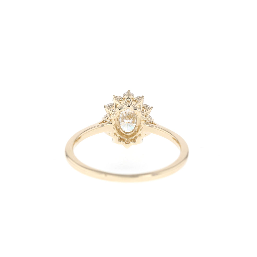 1.33ct Oval Diamond Halo Moissanite Engagement Ring