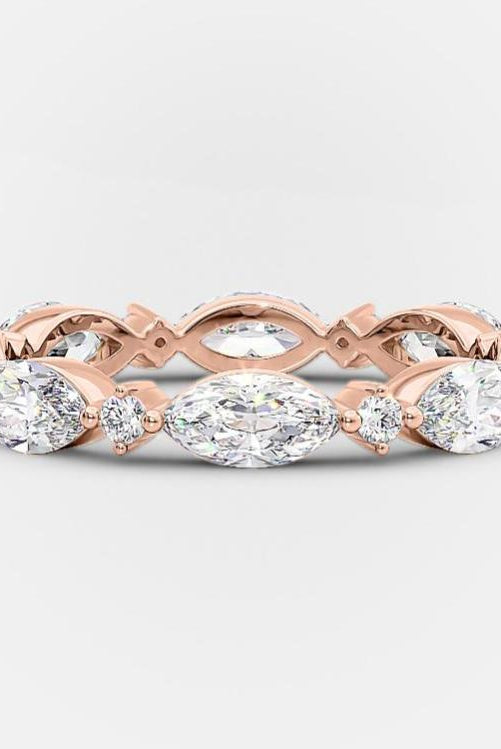 marquise-and-round-cut-alternative-moissanite-wedding-band