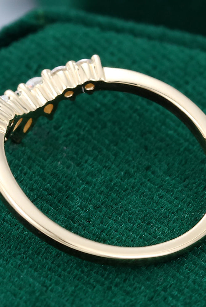 round-moissanite-curved-wedding-band