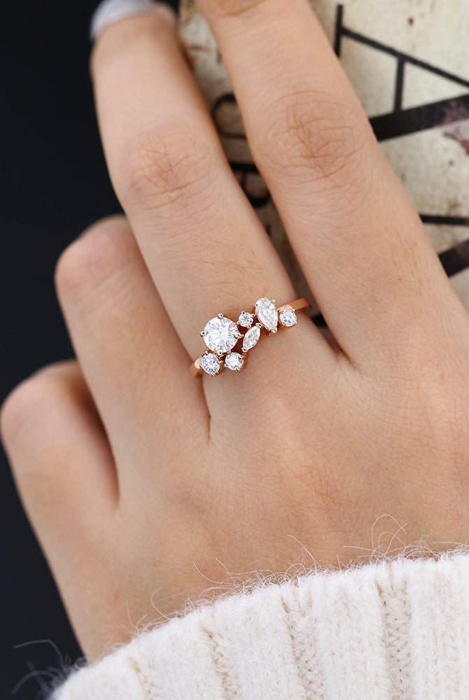 1-0-ct-round-marquise-pear-shaped-moissanite-cluster-wedding-band