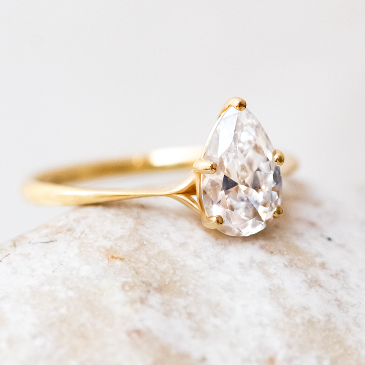 1.93CT Pear Split Shank Moissanite Diamond Engagement Ring For Her