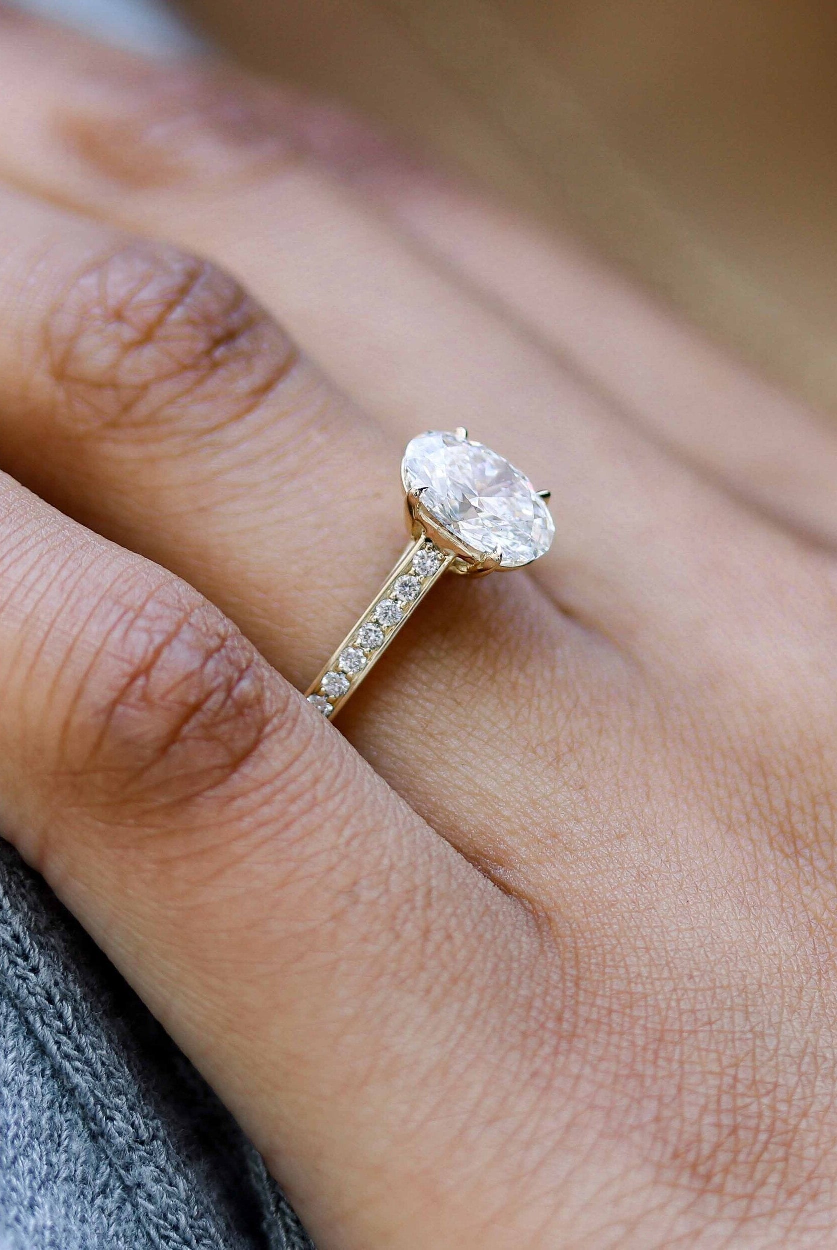 Custom moissanite engagement rings