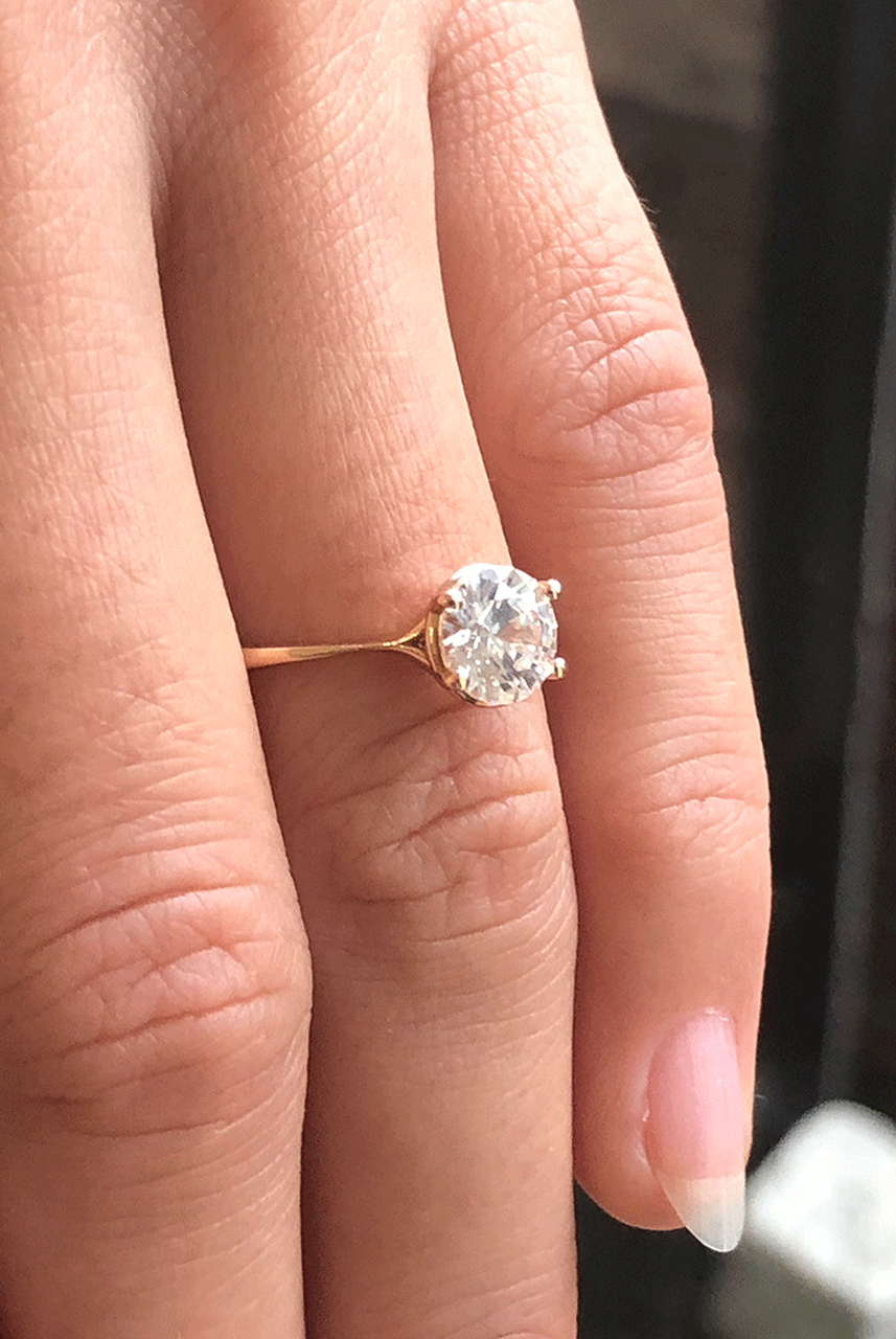 1.20CT Round Split Shank Moissanite Diamond Solitaire Engagement Ring