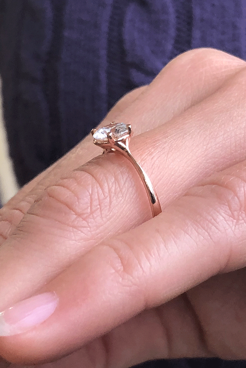 1.20CT Round Split Shank Moissanite Diamond Solitaire Engagement Ring