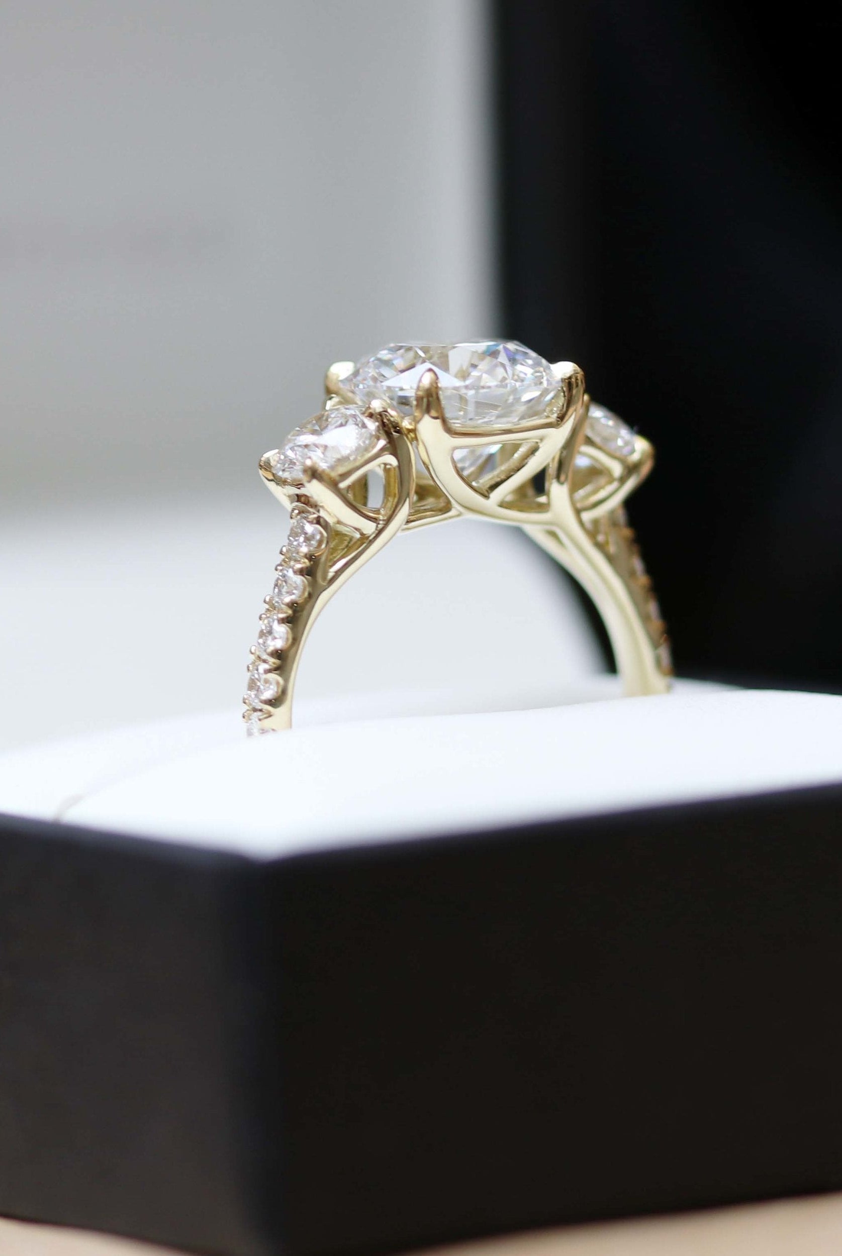 Three Stone Moissanite Ring