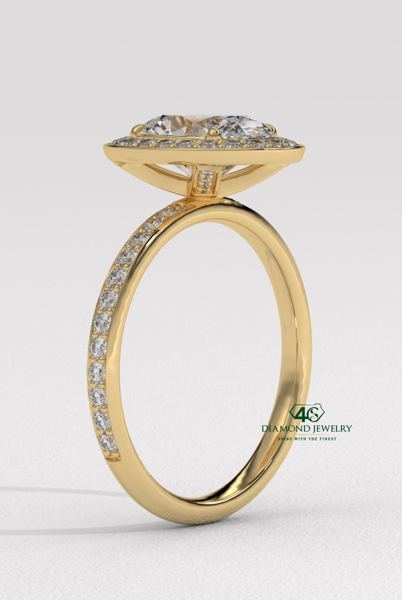 yellow gold oval ring, elegant oval diamond ring, oval diamond ring for her, oval cut diamond gold band