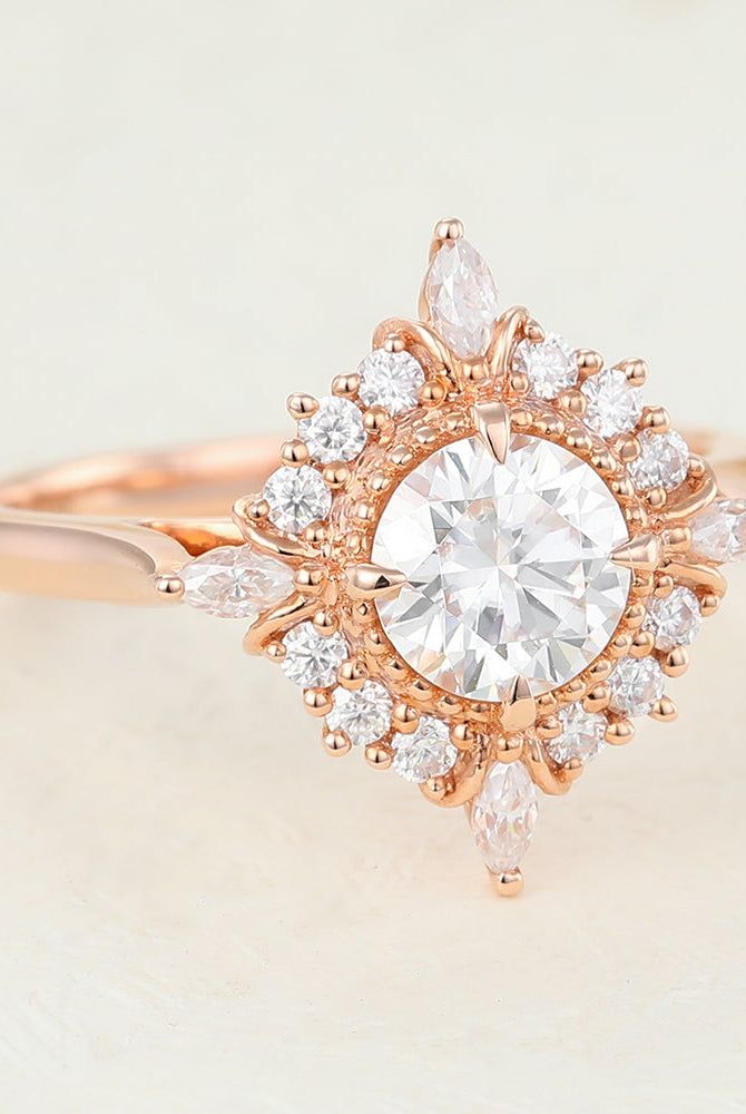round-shaped-moissanite-cluster-engagement-ring