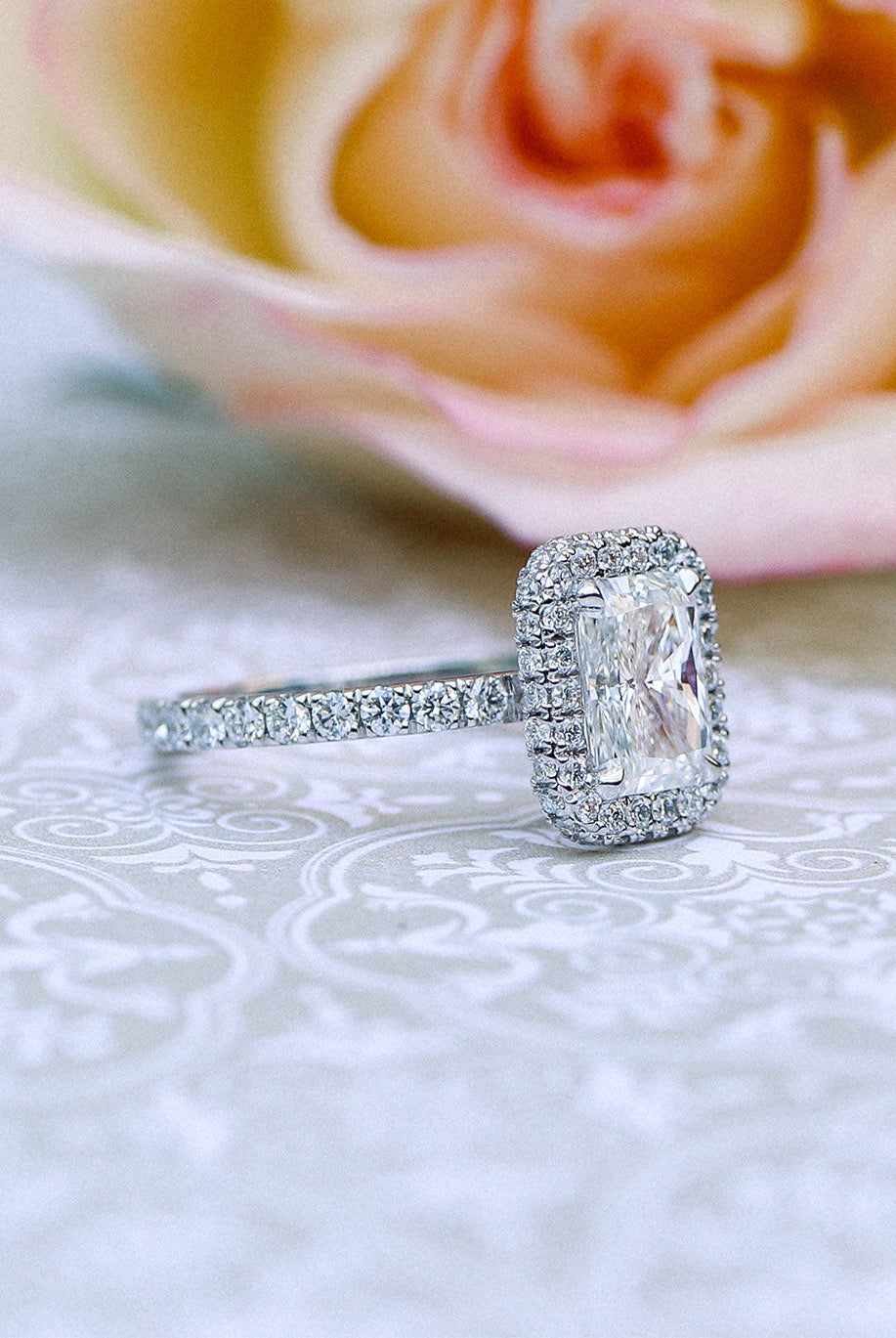 Moissanite bridal ring set for brides sale clearance