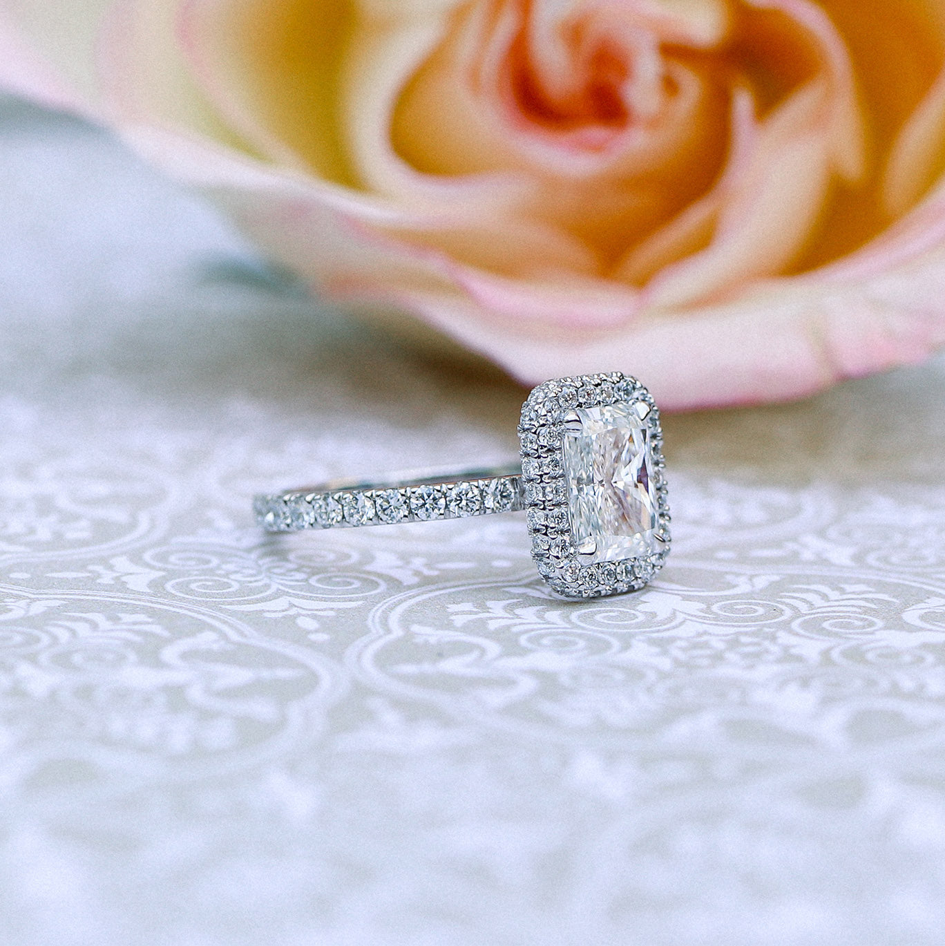 Moissanite bridal ring set for brides sale clearance