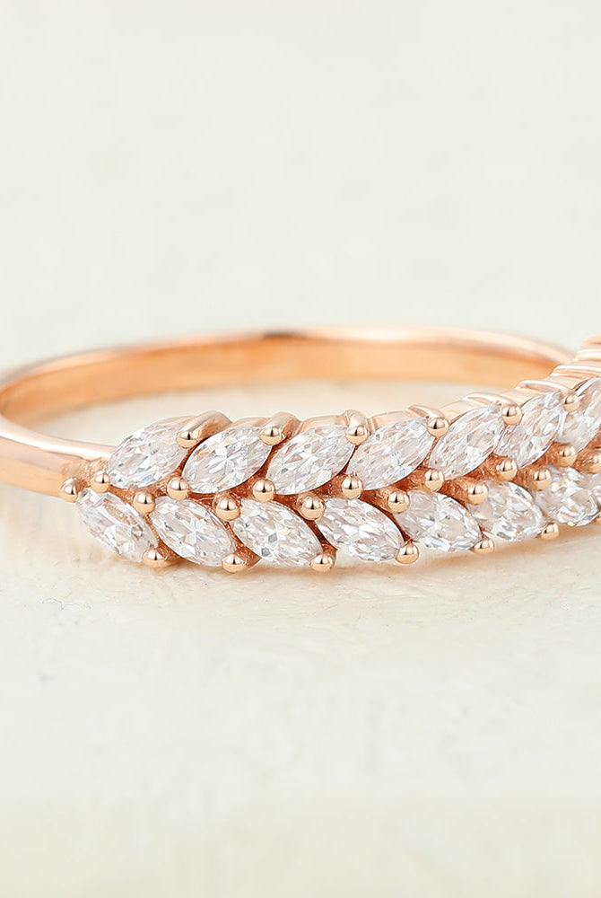 marquise-shaped-moissanite-half-eternity-wedding-band