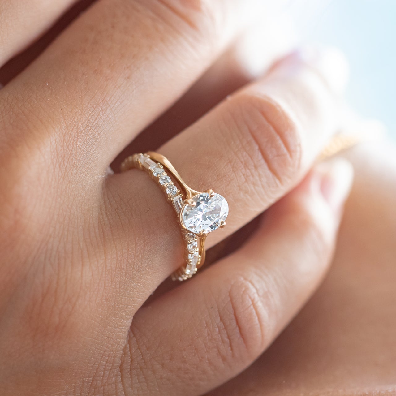 Moissanite solitaire wedding ring USA