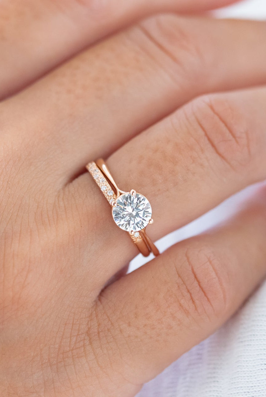 1.20CT Round Split Shank Moissanite Diamond Solitaire Engagement Ring
