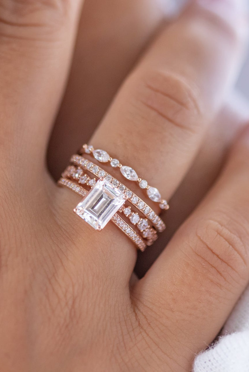 Moissanite wedding set for her