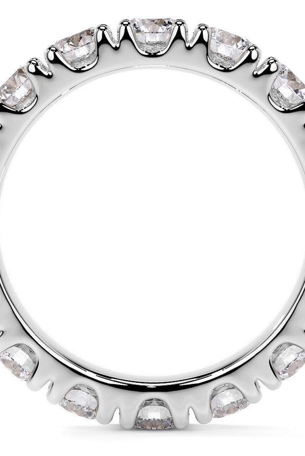 Round Cut Moissanite Diamond Split Prong Eternity Wedding Band