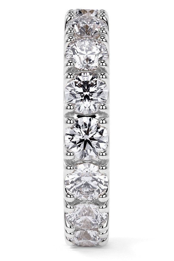 Round Cut Moissanite Diamond Split Prong Eternity Wedding Band