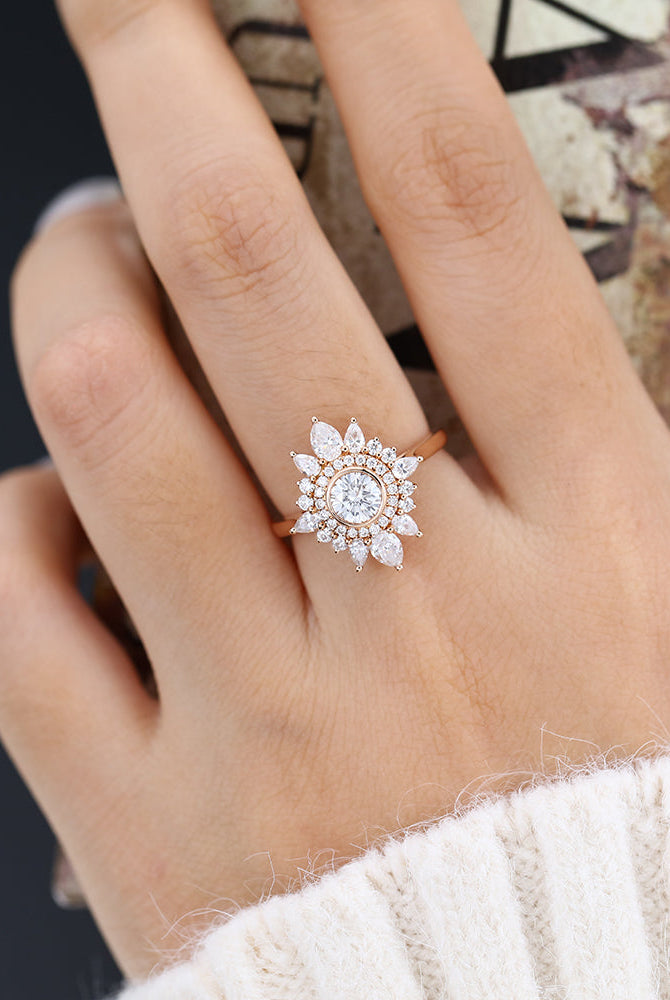 round-shaped-moissanite-cluster-halo-engagement-ring