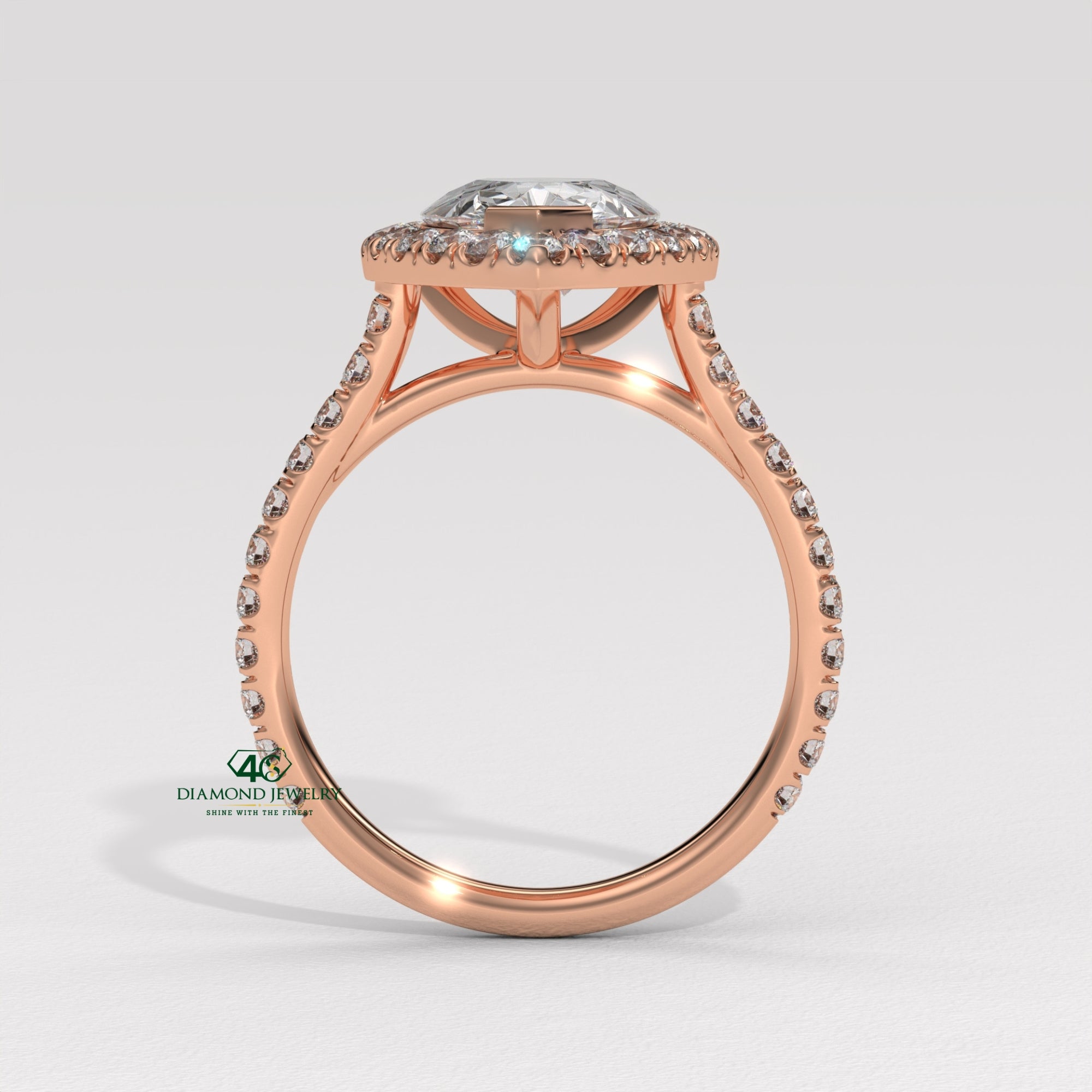 pear shaped ring for her, pear cut diamond with side stones, pear diamond three stone ring, pear shaped diamond gold band