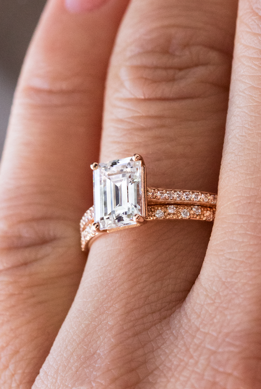 Yellow gold moissanite bridal set