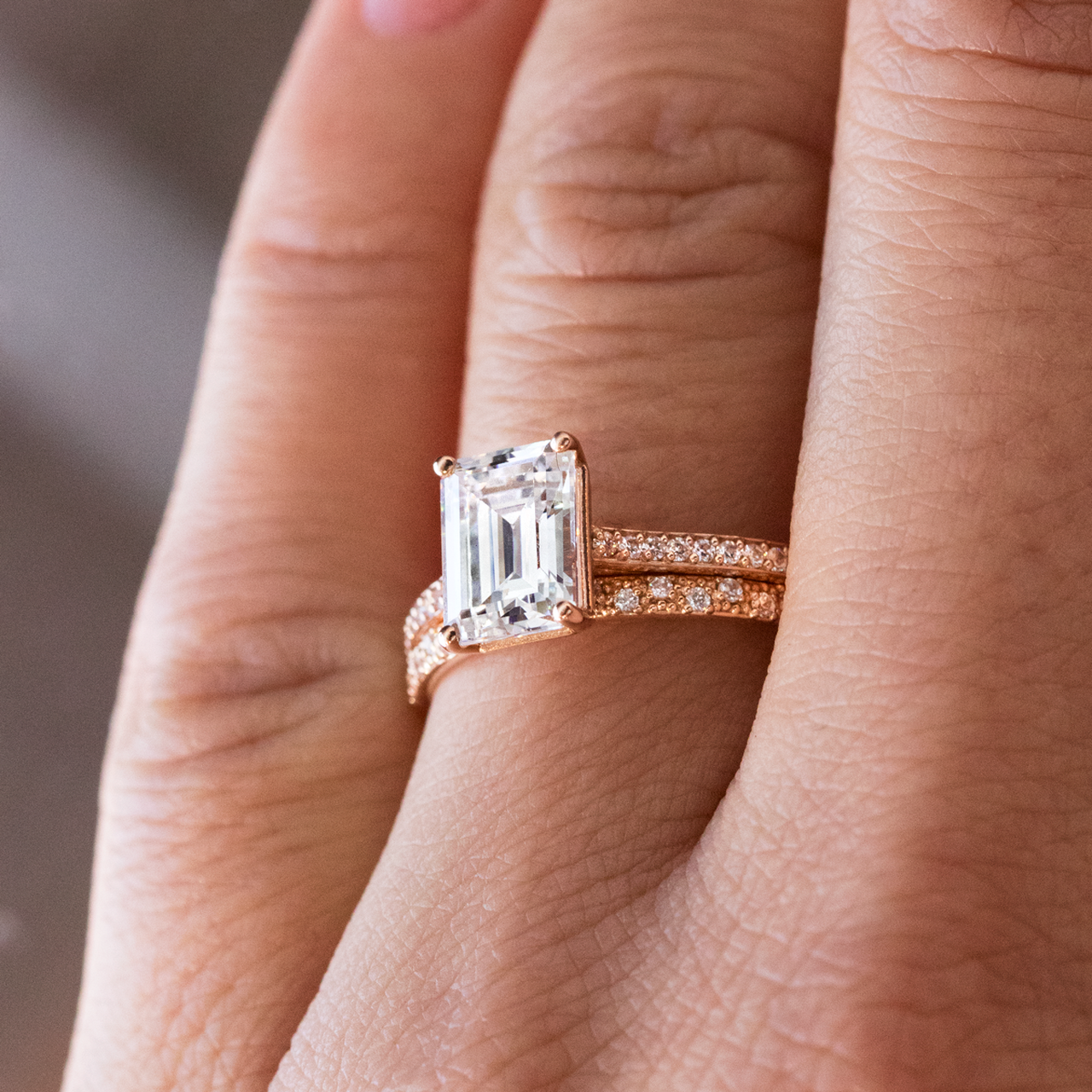 Yellow gold moissanite bridal set