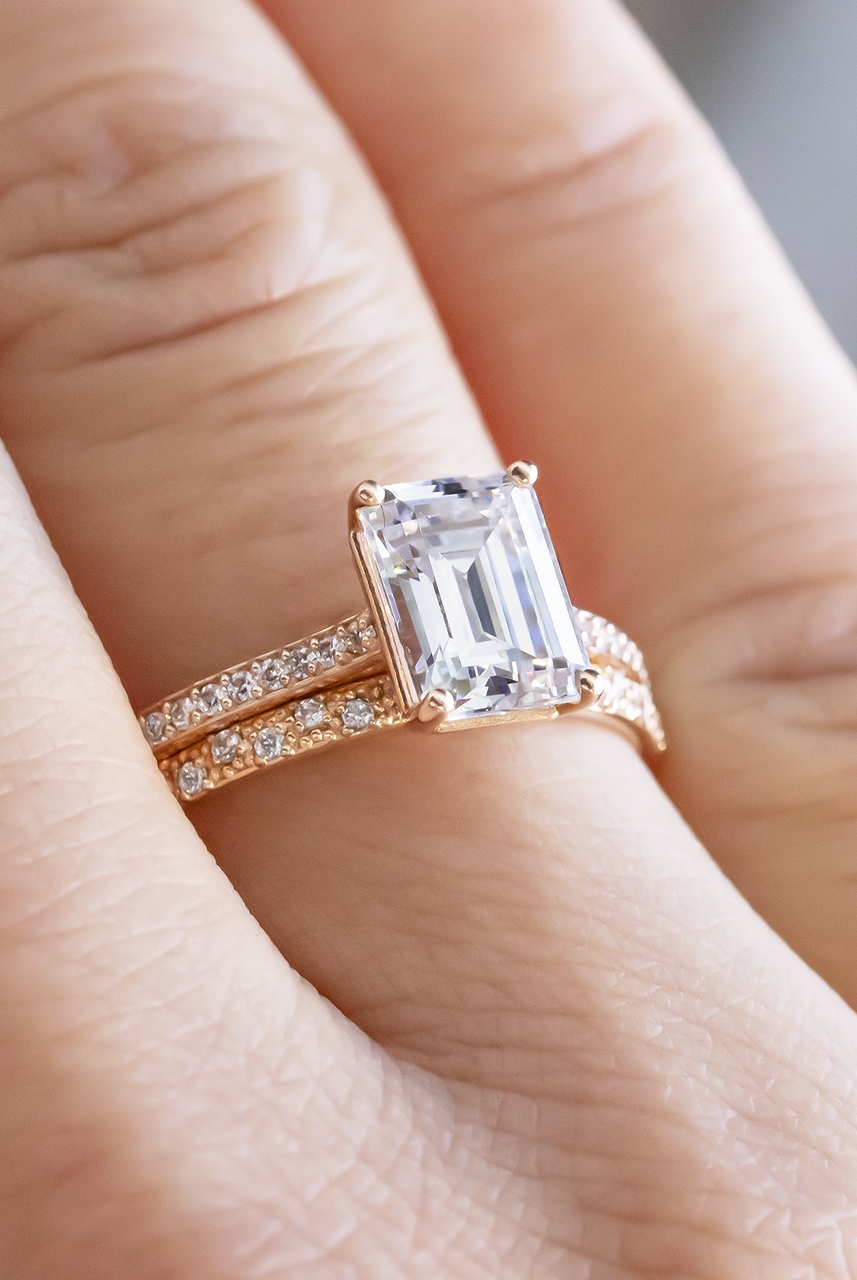 Moissanite wedding set for him