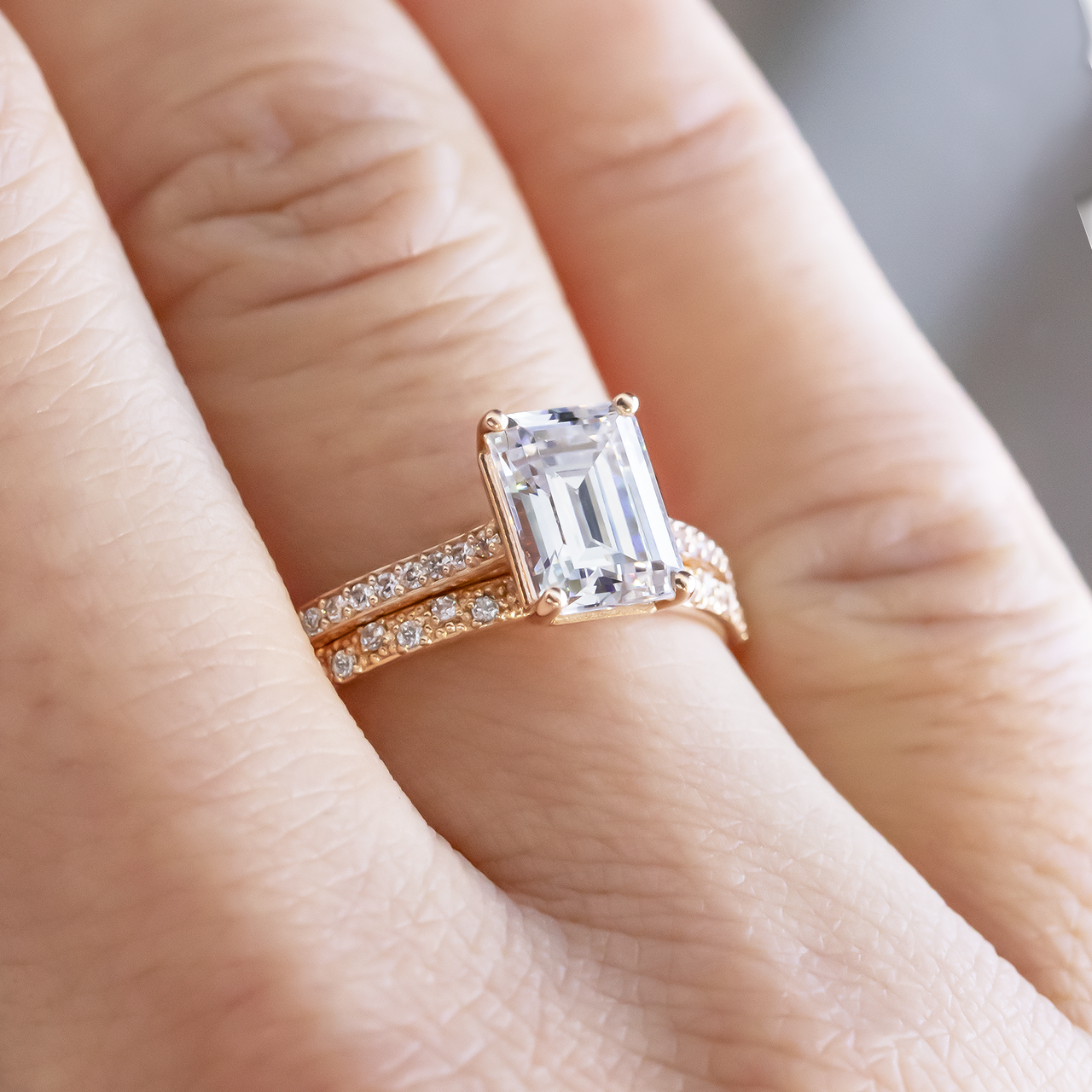 Moissanite wedding set for him