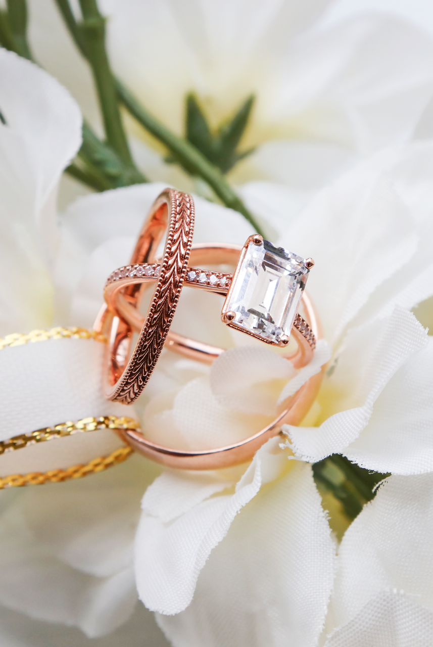 Moissanite wedding set with set bargain