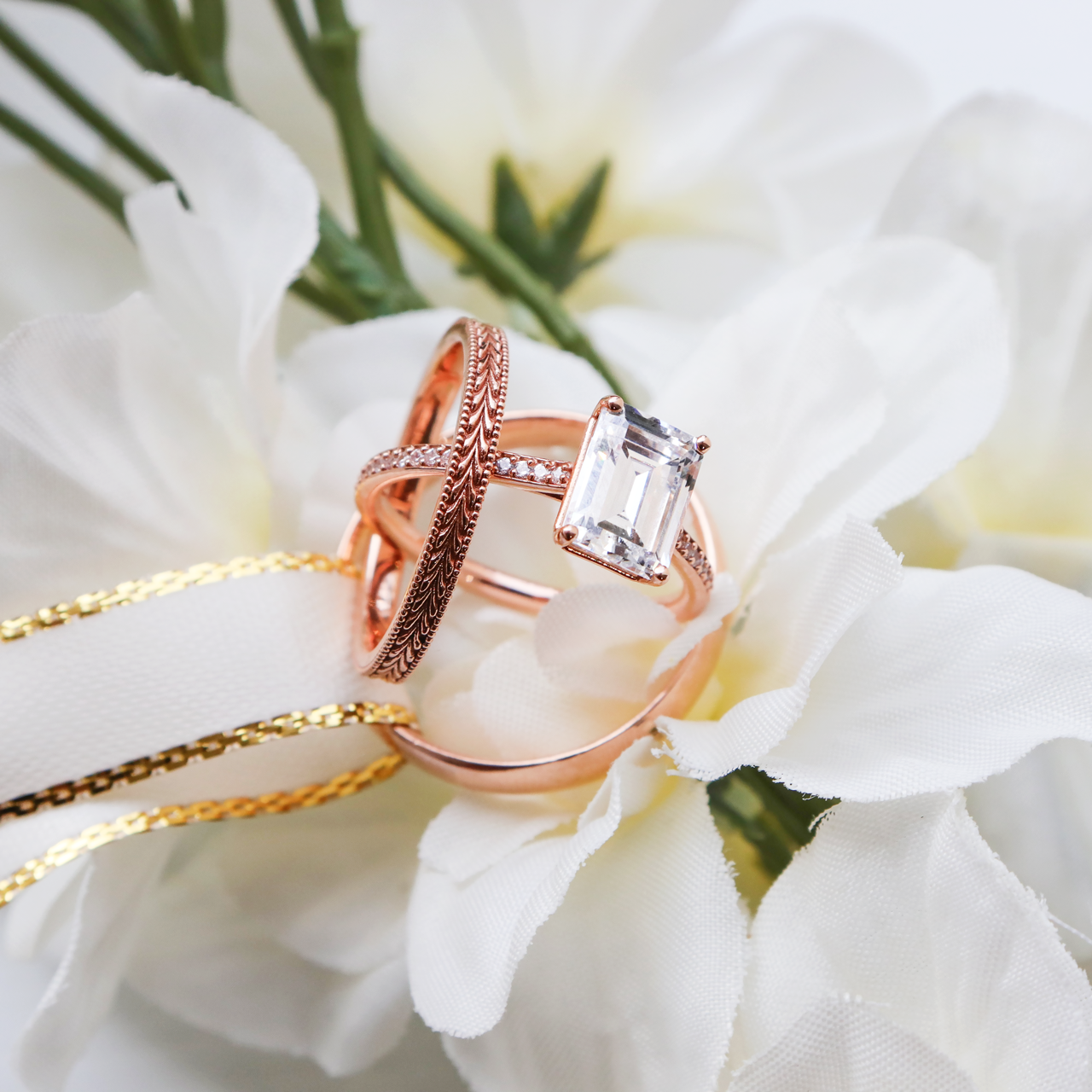 Moissanite wedding set with set bargain