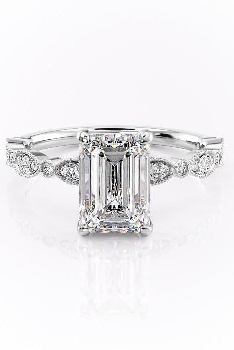 emerald-solitaire-pave-setting-moissanite-engagement-ring