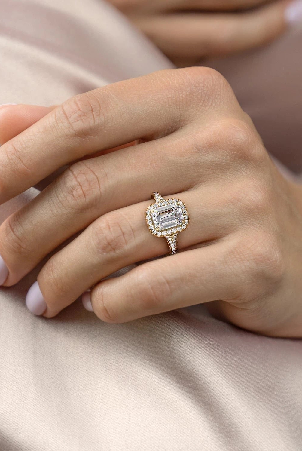 1-91-ct-emerald-cut-halo-split-shank-setting-moissanite-engagement-ring