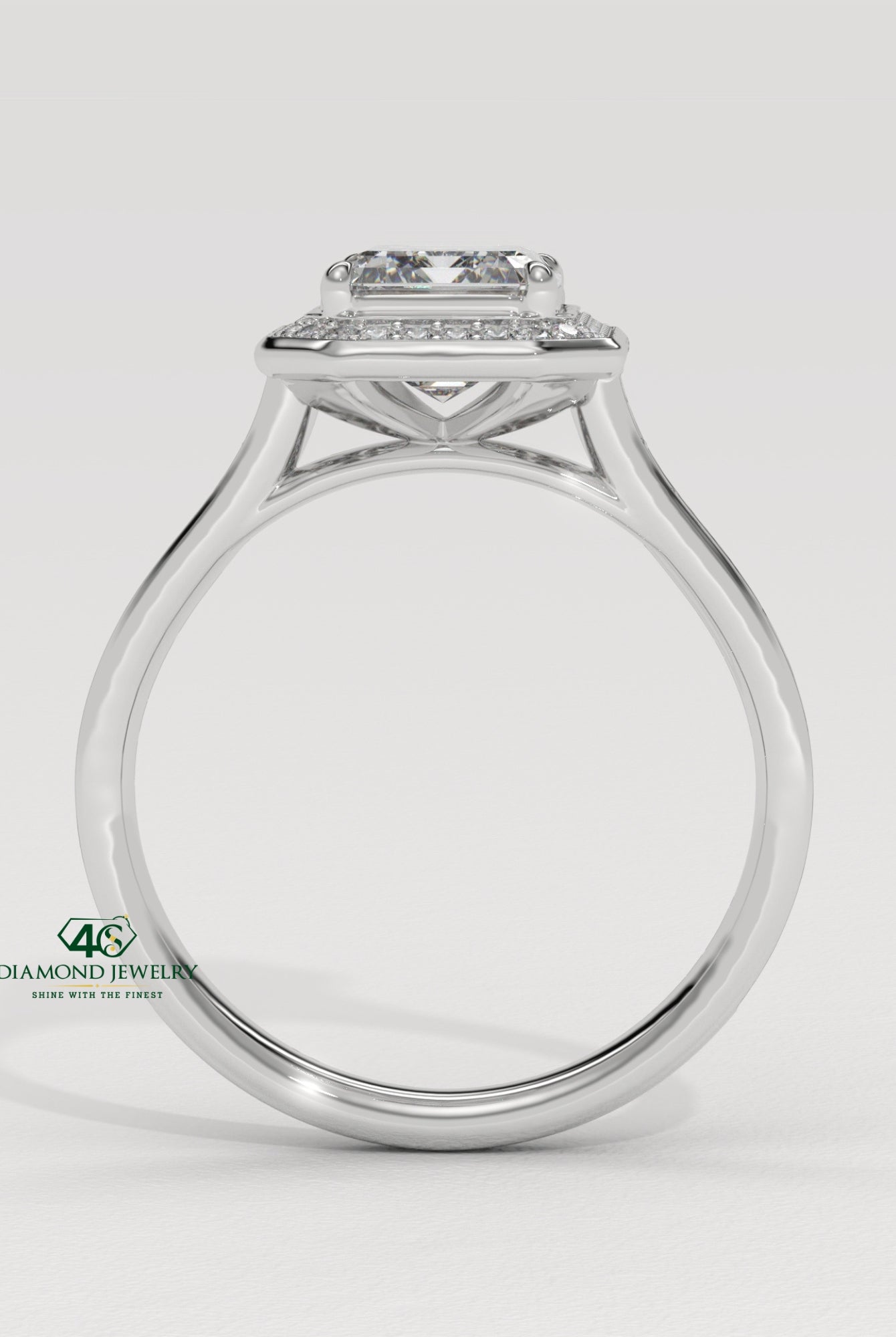 emerald cut diamond engagement ring, emerald diamond ring, gold emerald cut ring, white gold emerald diamond ring