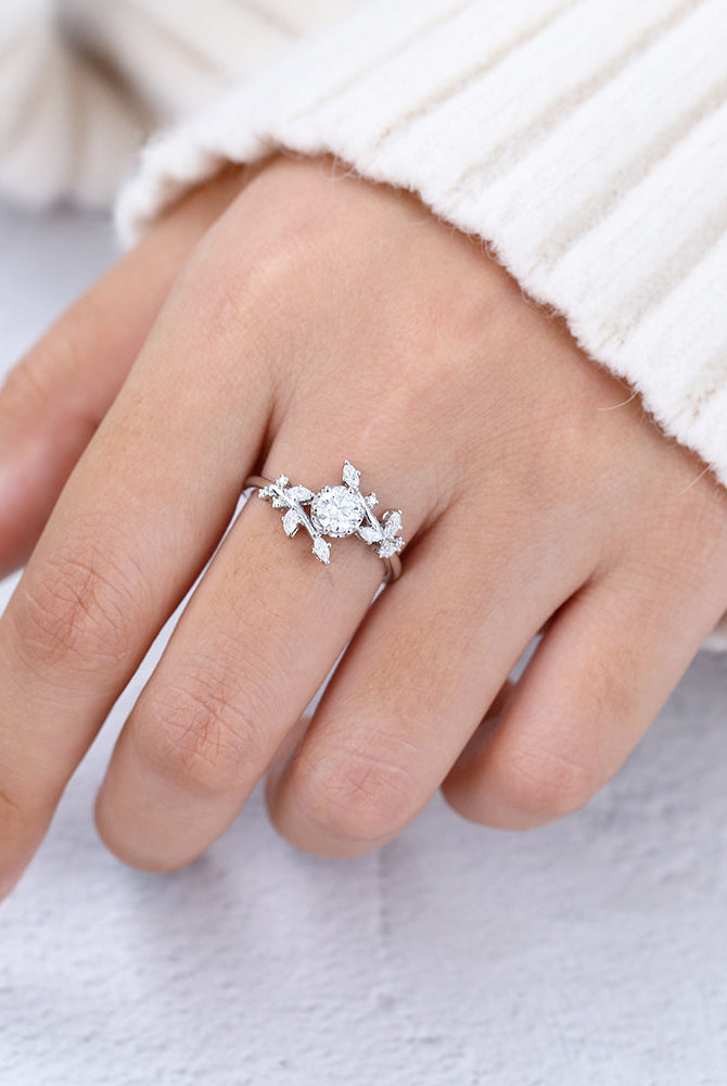 round-shaped-moissanite-art-deco-engagement-ring