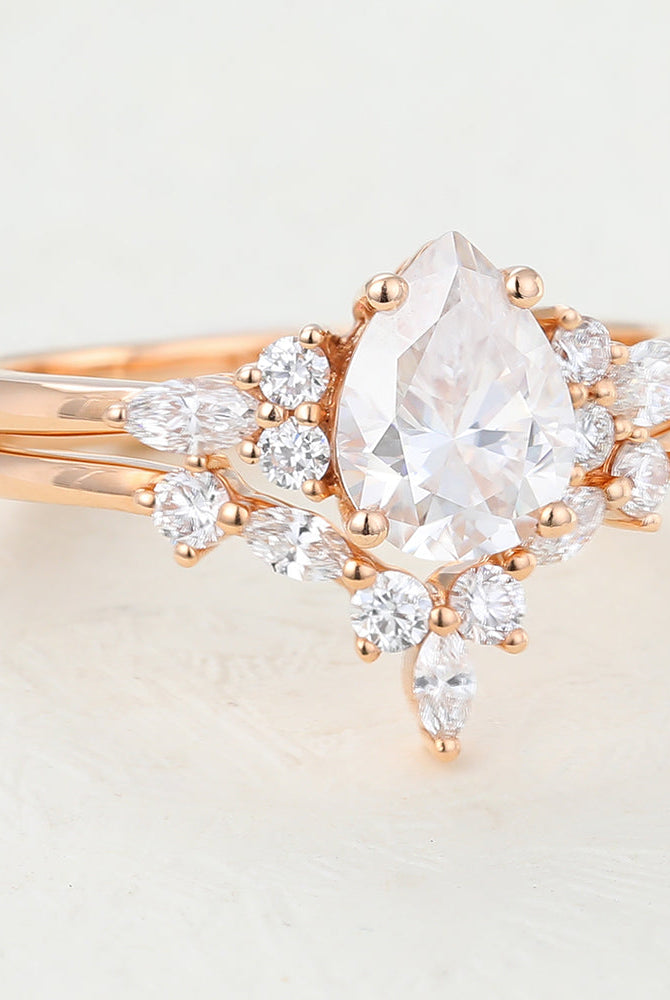 1-20-ct-pear-moissanite-cluster-bridal-ring-set