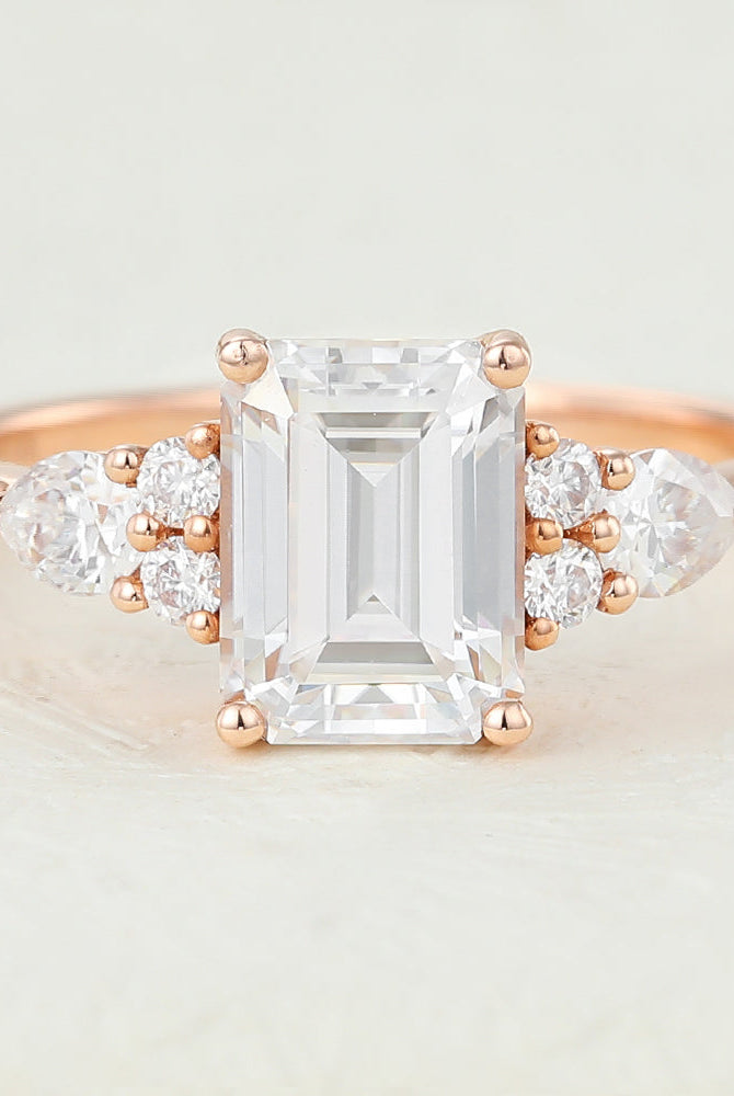 1-06-ct-emerald-shaped-moissanite-cluster-engagement-ring