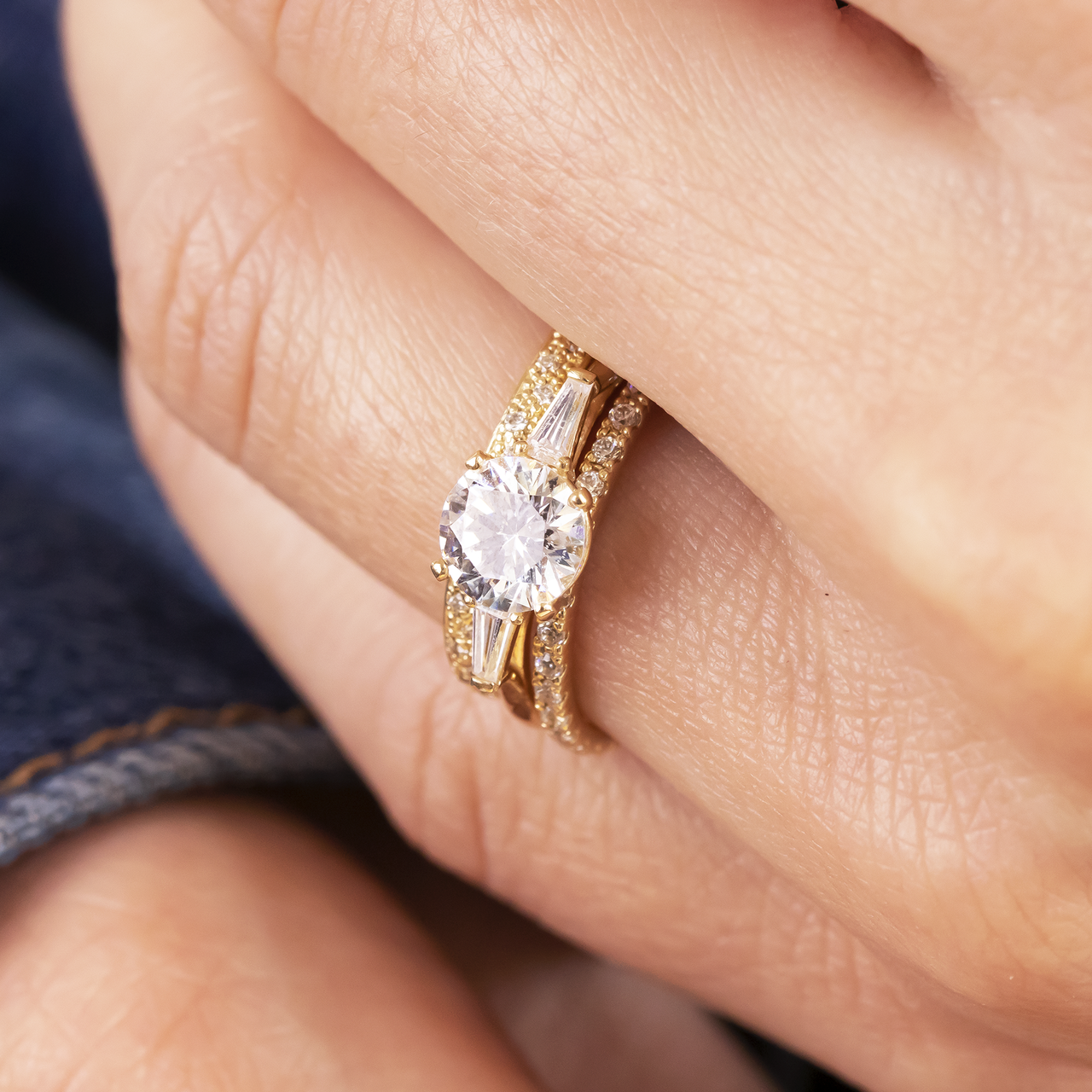 Affordable moissanite jewelry sets