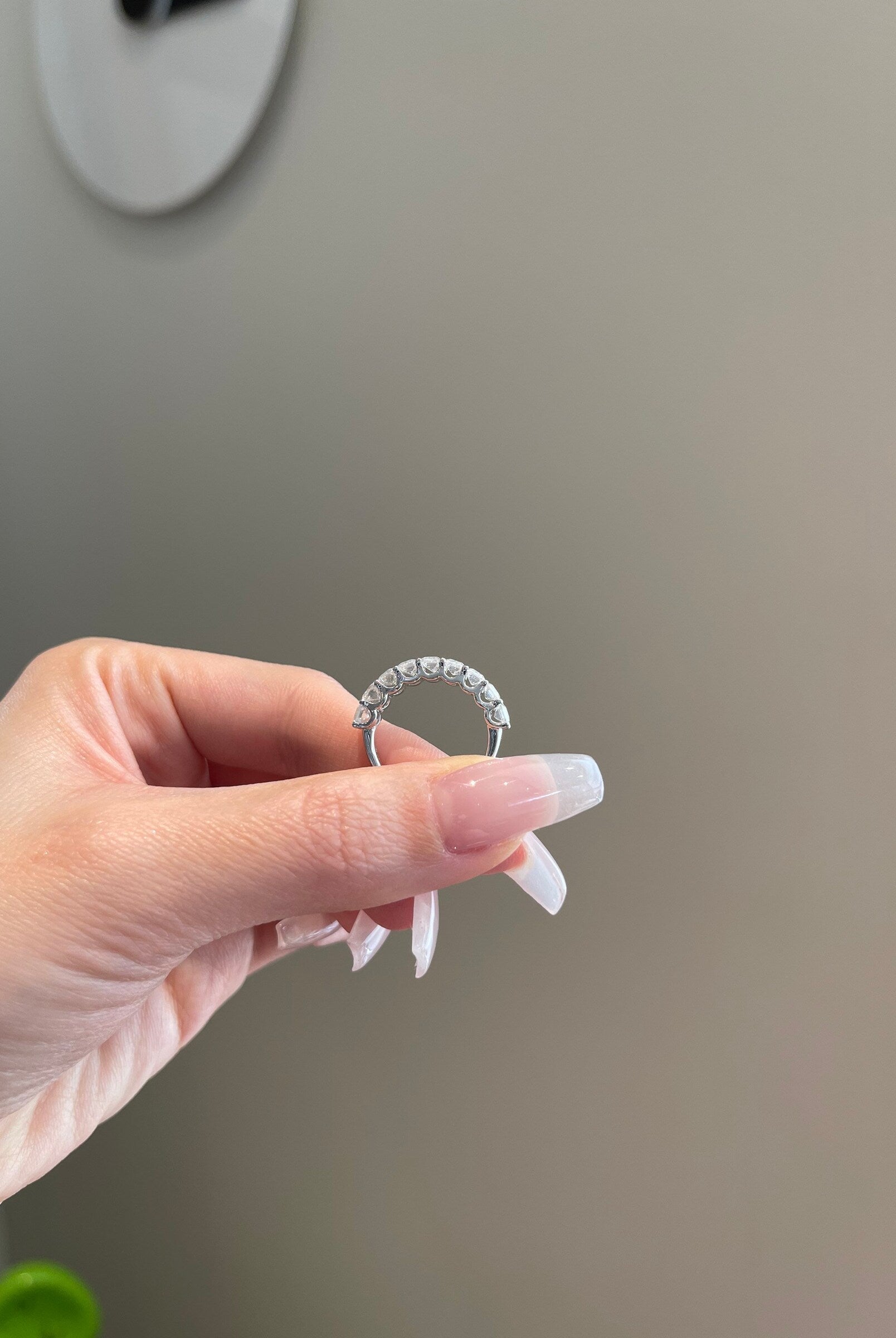 2-70-tcw-emerald-shaped-moissanite-half-eternity-wedding-band