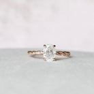 1.50CT Oval Braided Moissanite Diamond Hidden Halo Engagement Ring