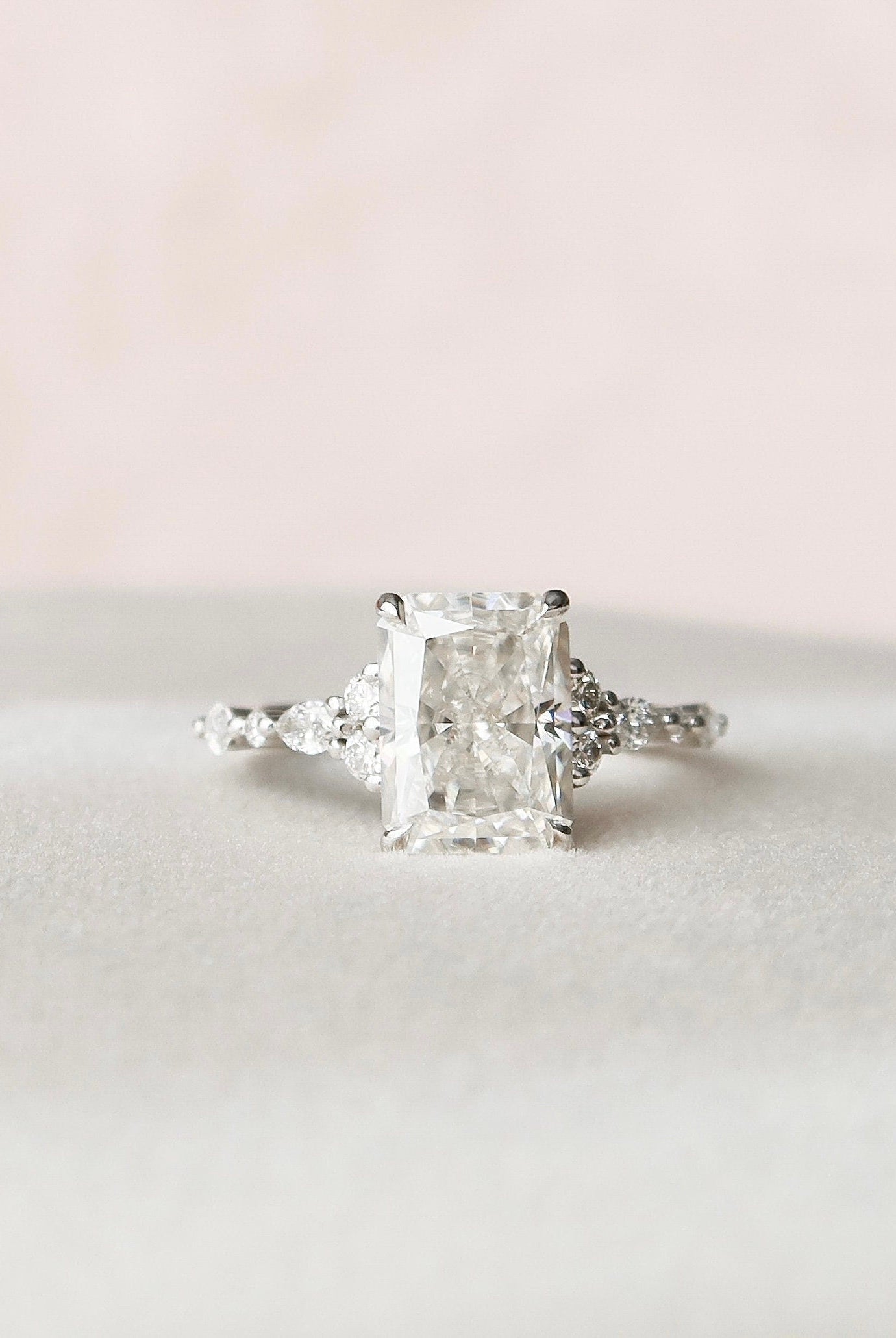 3.50CT Radiant Cluster Moissanite Diamond Engagement Ring For Women